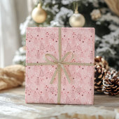 Blush roze kerstboompapier cadeaupapier