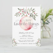 Blush Roze Kerstmis Bauble Favoriete Dingen Party Kaart (Staand voorkant)