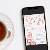 Blush Roze Kerstmis Favoriete Dingen Party Kaart