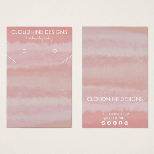 Blush roze Ketting juwelier display Kaart (Voorkant /achterkant)