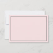 Blush Roze Klassieke Eenvoudige Elegante Huwelijk  RSVP Kaartje (Achterkant)