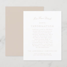 Blush roze klassieke elegante formele bruiloft informatiekaartje