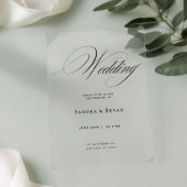 Blush roze klassieke kalligrafie elegante bruiloft kaart