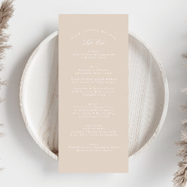 Blush Roze Klassieke Kalligrafie Formele Bruiloft Menu