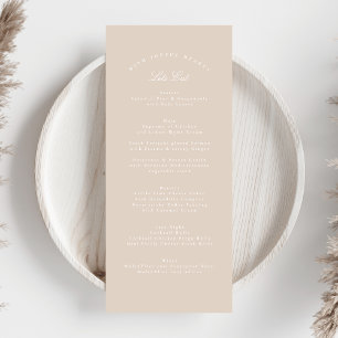 Blush Roze Klassieke Kalligrafie Formele Bruiloft Menu