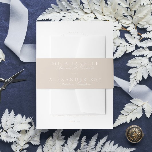 Blush Roze Klassieke Kalligrafie Formele Bruiloft Uitnodigingen Wikkel