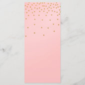Blush roze kleine gouden confetti elegante menukaa menu (Achterkant)