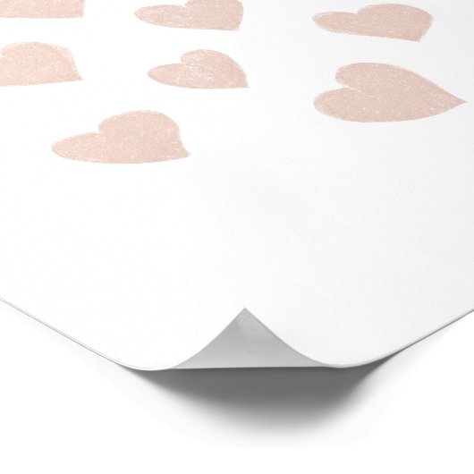 Blush roze kleine hartjes poster (Hoek)
