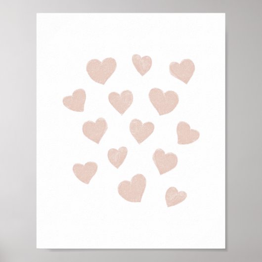 Blush roze kleine hartjes poster (Voorkant)