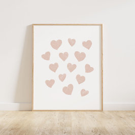 Blush roze kleine hartjes poster
