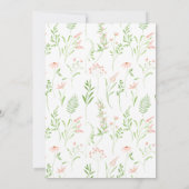 Blush roze kleine wilde bloem boho baby meisje dou kaart (Achterkant)