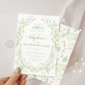 Blush roze kleine wilde bloem boho baby meisje dou kaart