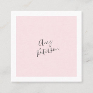 Blush roze kleurblok moderne minimalistische styli vierkante visitekaartje