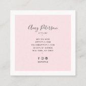 Blush roze kleurblok moderne minimalistische styli vierkante visitekaartje (Achterkant)