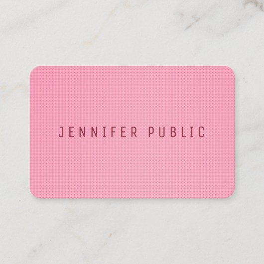 Blush roze kleuren elegante luxe moderne Sjabloon Visitekaartje (Voorkant)