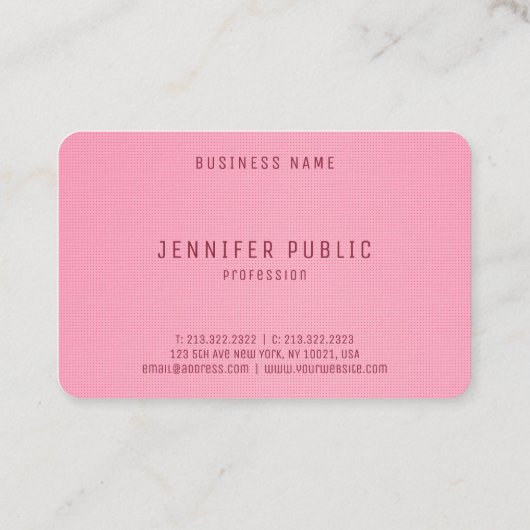 Blush roze kleuren elegante luxe moderne Sjabloon Visitekaartje (Achterkant)