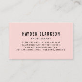 Blush Roze kleurenblok Modern Visitekaartje (Achterkant)