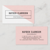 Blush Roze kleurenblok Modern Visitekaartje (Voorkant / Achterkant)