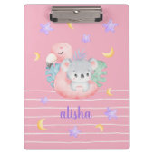 Blush Roze  Koala Gift voor kinderen Aangepaste na Klembord (Voorkant)