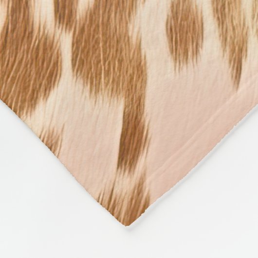 Blush Roze Koe Dierenprint Fleece Deken (Hoek)
