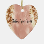 Blush Roze Koe Dierenprint Keramisch Ornament (Rechts)