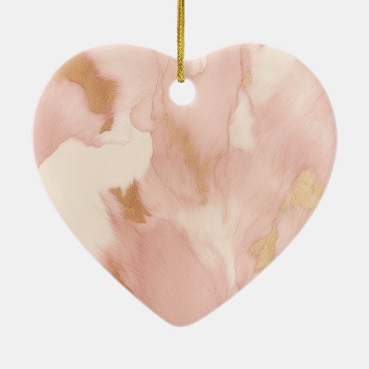 Blush Roze Koe Dierenprint Keramisch Ornament (Achterkant)