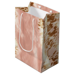 Blush Roze Koe Dierenprint Medium Cadeauzakje