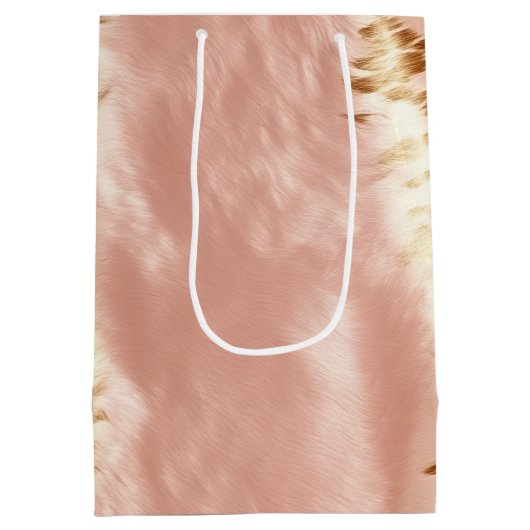 Blush Roze Koe Dierenprint Medium Cadeauzakje (Achterkant)