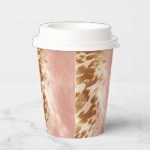 Blush Roze Koe Dierenprint Papieren Bekers (Rechts)