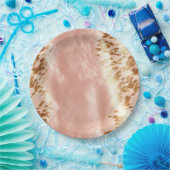 Blush Roze Koe Dierenprint Papieren Bordje (Feest)