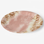 Blush Roze Koe Dierenprint Papieren Bordje (Gekanteld)
