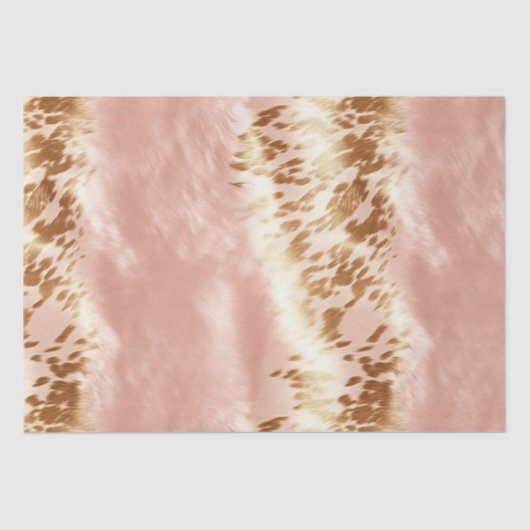 Blush Roze Koe Dierenprint Tissuepapier (Voorkant)