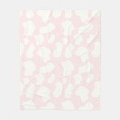 Blush Roze koe print Fleece Deken (Voorkant)