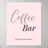 Blush Roze koffiebar Weddenschap Shower Poster (Voorkant)