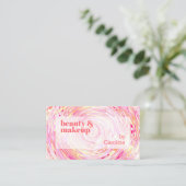 Blush roze koraal Oranje rood Abstract kunstpatroo Visitekaartje (Staand voorkant)