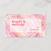 Blush roze koraal Oranje rood Abstract kunstpatroo Visitekaartje (Voorkant)