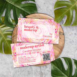 Blush roze koraal Oranje rood Abstract kunstpatroo Visitekaartje