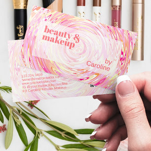 Blush roze koraal Oranje rood Abstract kunstpatroo Visitekaartje