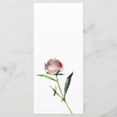 Blush roze koraal pioen bloemenzomer bruiloft Menu (Achterkant)