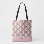 Blush Roze Koraal Zee Shell Pattern Tote Bag (Voorkant)