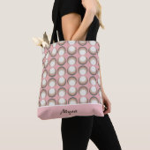 Blush Roze Koraal Zee Shell Pattern Tote Bag (Dichtbij)