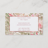 Blush roze koraalbos groene waterverf florale bu visitekaartje (Achterkant)