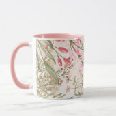 Blush roze koraalbos groene waterverf florale mok (Links)