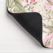 Blush roze koraalbos groene waterverf florale muismat (Hoek)