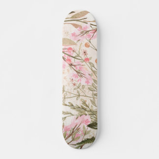 Blush roze koraalbos groene waterverf florale persoonlijk skateboard
