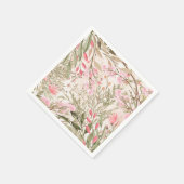 Blush roze koraalbos groene waterverf florale servet (Hoek)