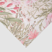 Blush roze koraalbos groene waterverf florale tissuepapier (Detail)