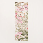 Blush roze koraalbos groene waterverf florale yogamat (Achterkant)