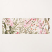 Blush roze koraalbos groene waterverf florale yogamat (Voorkant (horizontaal))