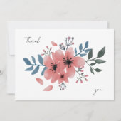 Blush Roze Kruis Bloemen Foto Doop Bedankkaart (Achterkant)